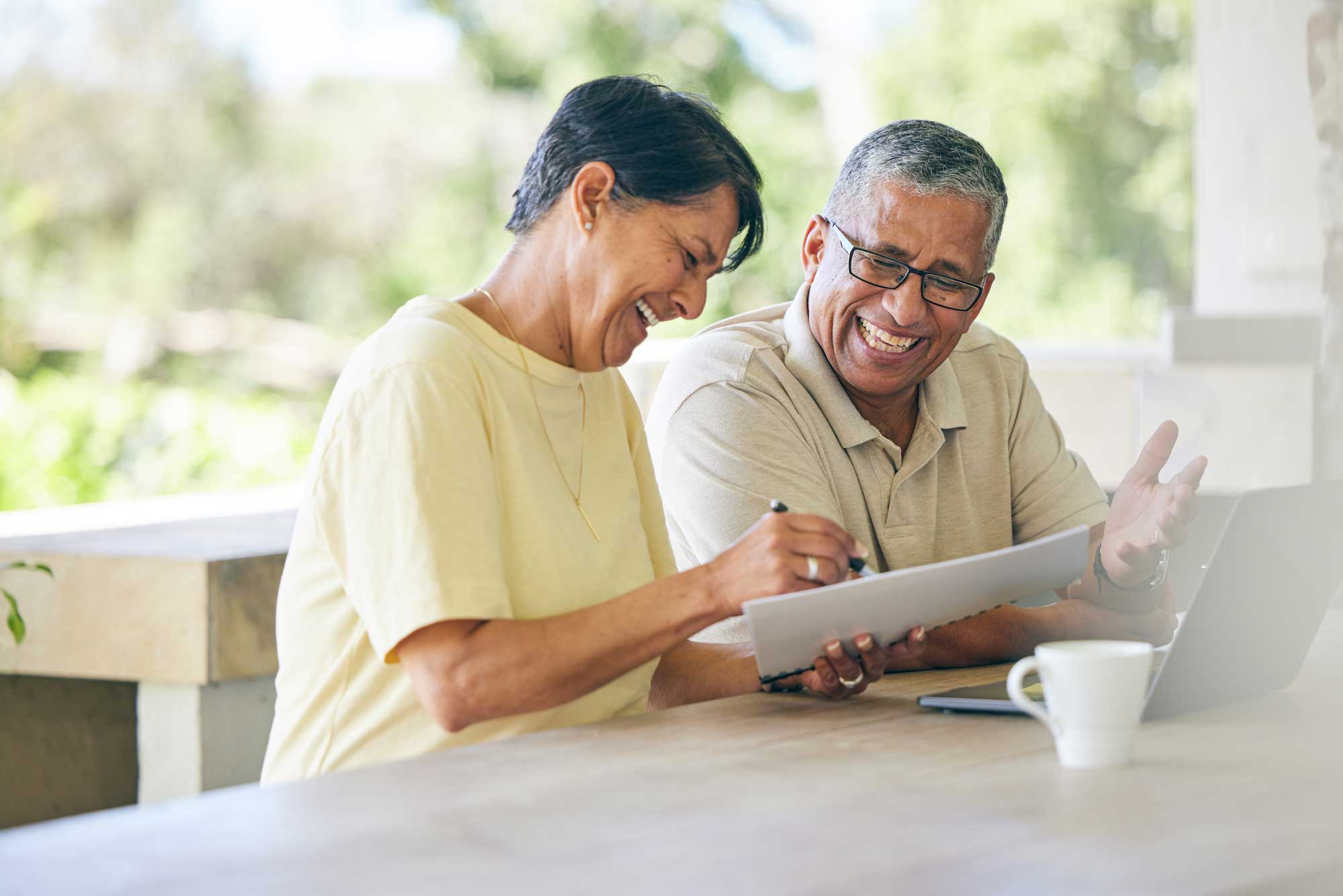 couple looking at their retirement plan